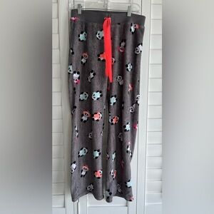 JOE BOXER Gray Plush Fleece Panda Print Pajama Pants Size Small
